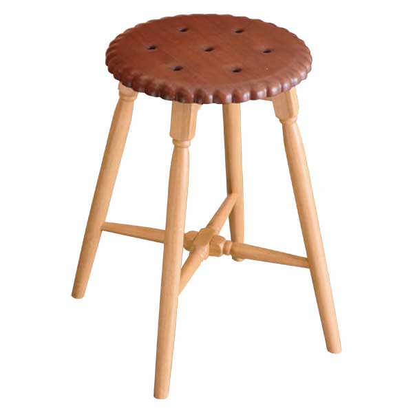 ビスケットスツール ブラウン